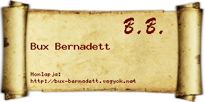 Bux Bernadett névjegykártya